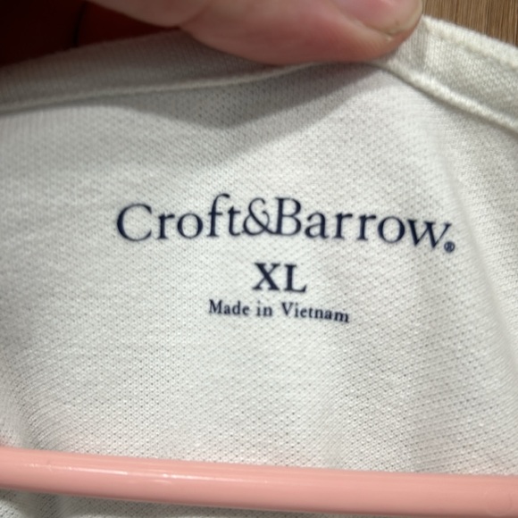 Croft and Barrow White with Black Stripes 3 Quarter Sleeve Size XL - Picture 2 of 8